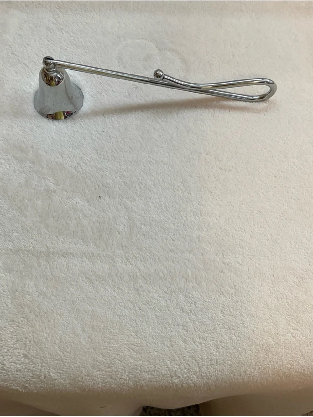 Chrome Candle Snuffer with Curved Handle - Silver